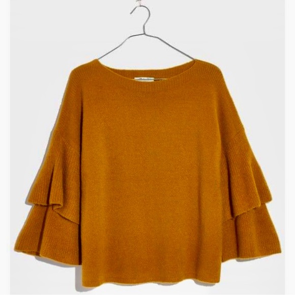 Maxwell Tier sleeve sweater, gold, XS - Picture 2 of 4